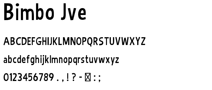 Bimbo JVE font